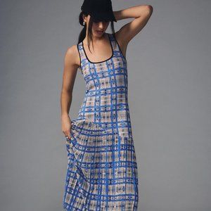 Anthropologie Dhruv Kapoor Plaid Mesh Midi Dress